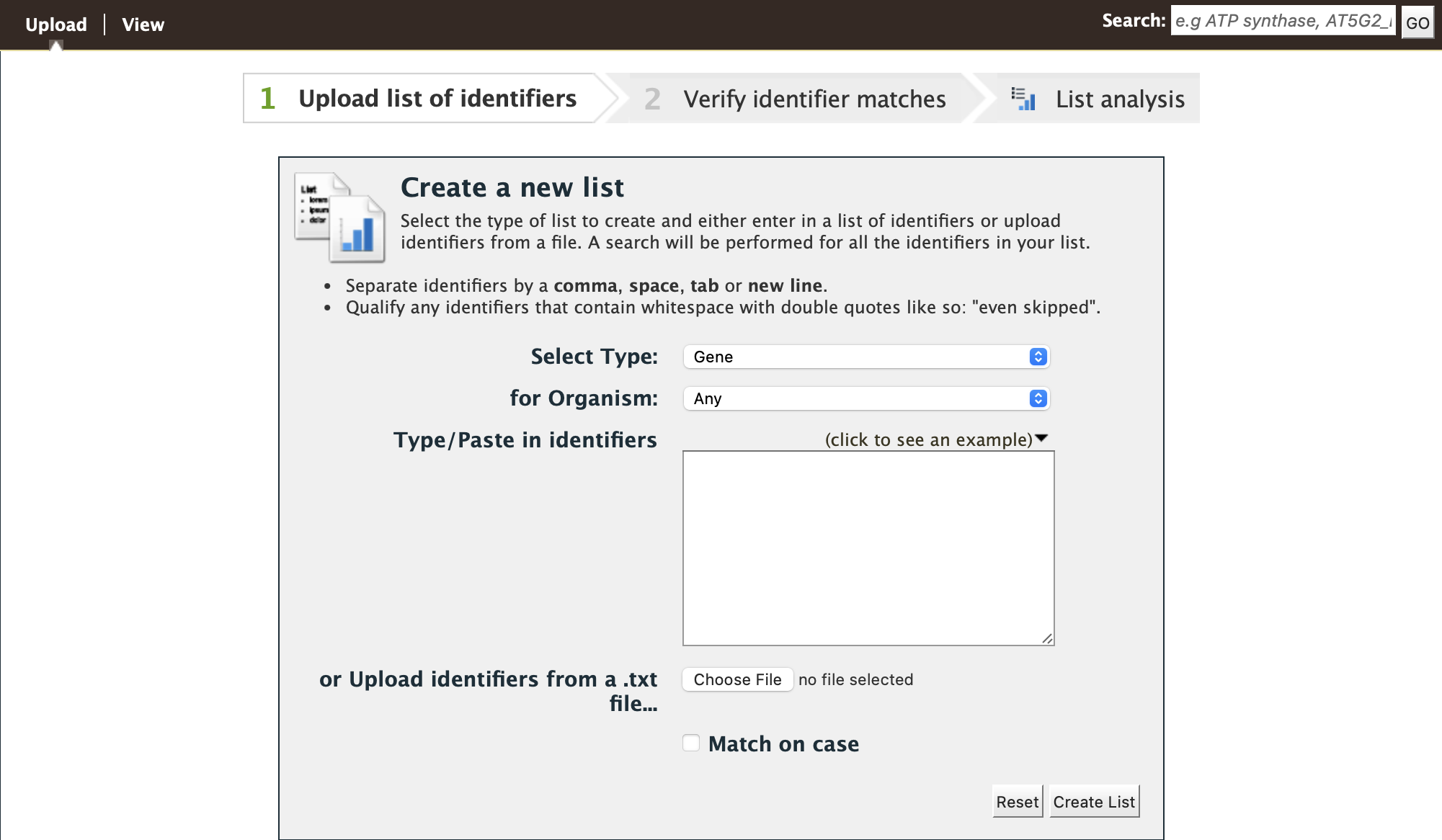 Lists Upload Form